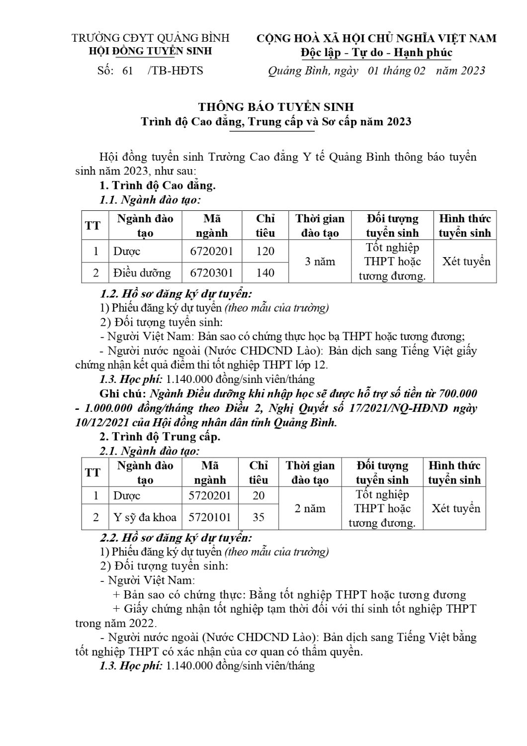 2 THONG BAO TUYEN SINH CHINH QUY 2023(01 02 2023 14h41p36) signed page 0001